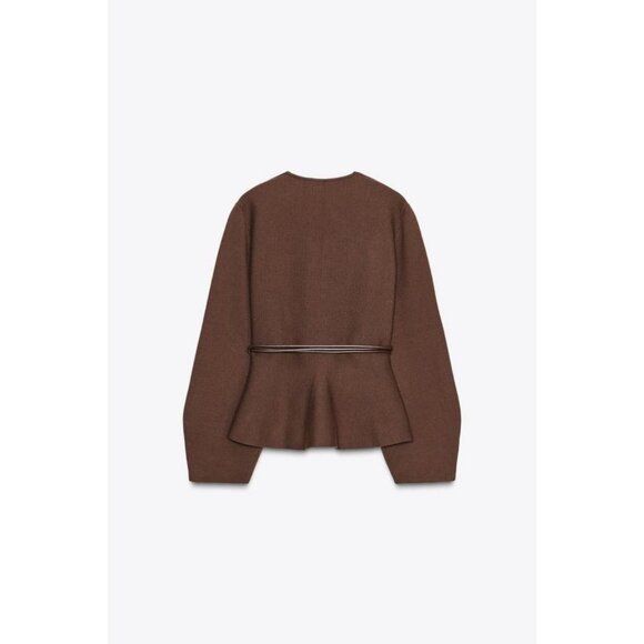 ZARA CARDIGAN WITH BELT - Picture 5 of 6